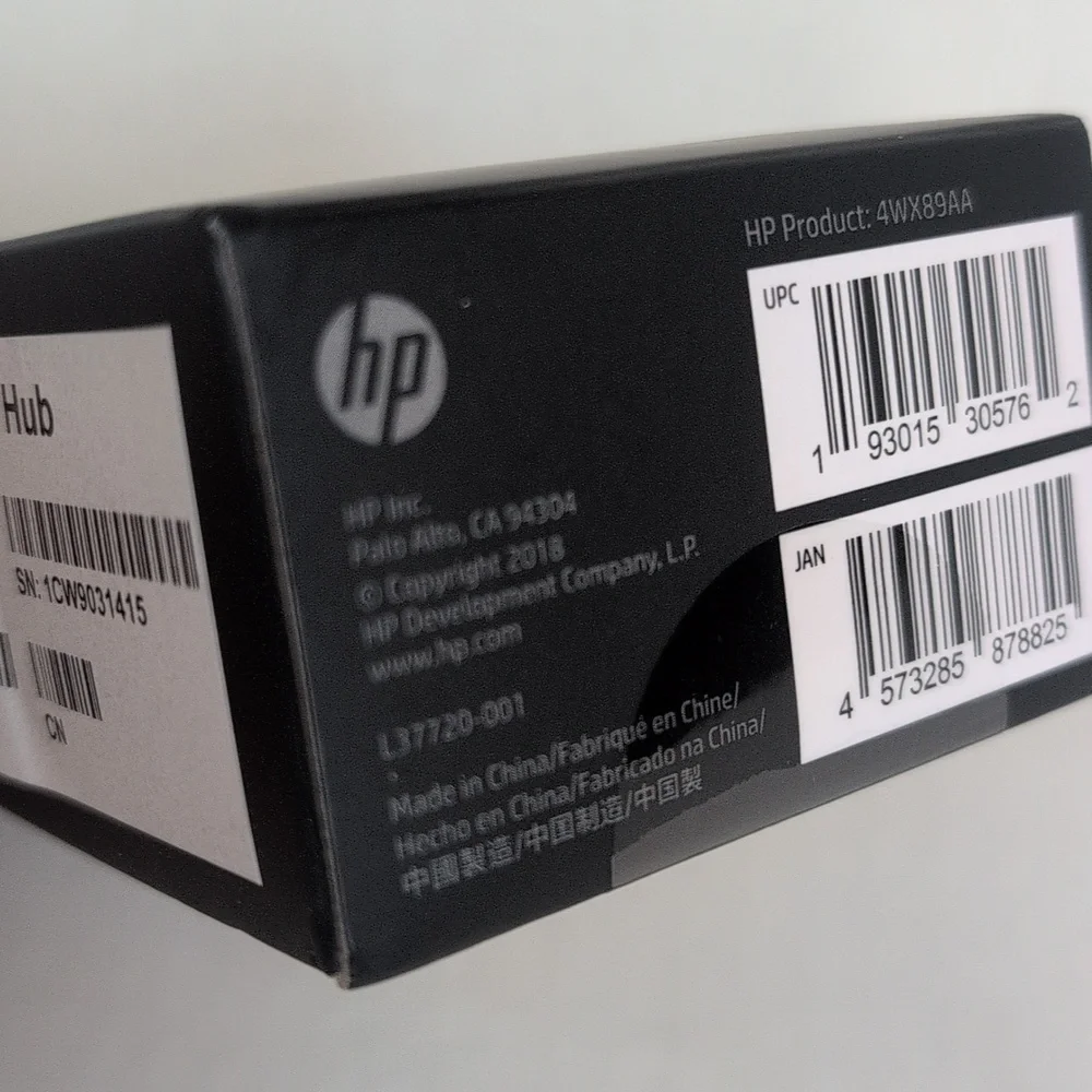 HP USB-C Hub in Black and White